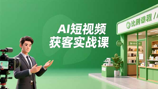 AI短视频获客实战课,数字人创作、实体行业应用、精准引流,30天获取客源月入6万+ AI短视频获客实战课,数字人创作、实体行业应用、精准引流,30天获取客源月入6万+