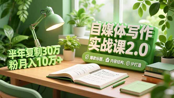 自媒体写作实战课2.0,爆款标题、内容结构、IP打造,半年复制30万粉月入10万+ 自媒体写作实战课2.0,爆款标题、内容结构、IP打造,半年复制30万粉月入10万+