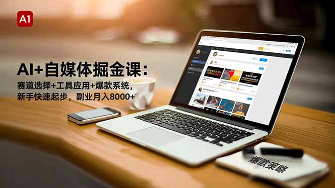 AI+自媒体掘金课:赛道选择+工具应用+爆款系统,新手快速起步-技研社