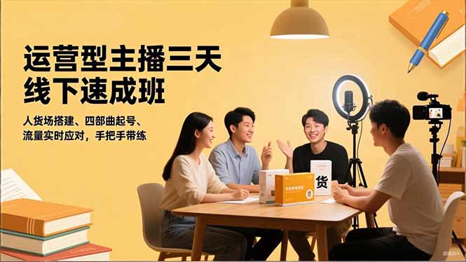 运营型主播三天线下班：人货场搭建，四部曲起号-技研社