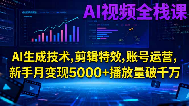 AI视频全栈课:AI生成技术,剪辑特效-技研社