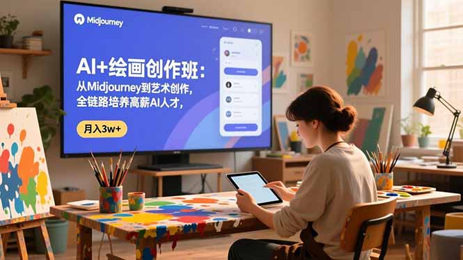 AI+绘画创作班：从Midjourney到艺术创作，全链路培养高薪AI人才-技研社