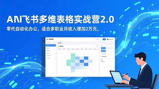AI+飞书多维表格实战营2.0:零代码自动化办公,适合多职业月收入增加2万元-技研社