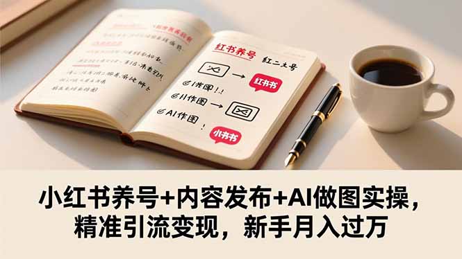 小红书养号+内容发布+AI做图实操,精准引流变现,新手月入过万 小红书养号+内容发布+AI做图实操,精准引流变现,新手月入过万