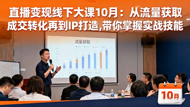 直播变现线下大课10月:从流量获取到成交转化再到IP打造,带你掌握实战技能 直播变现线下大课10月:从流量获取到成交转化再到IP打造,带你掌握实战技能