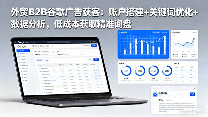 外贸B2B 谷歌广告获客:账户搭建+关键词优化+数据分析 低成本获取精准询盘 外贸B2B 谷歌广告获客:账户搭建+关键词优化+数据分析 低成本获取精准询盘
