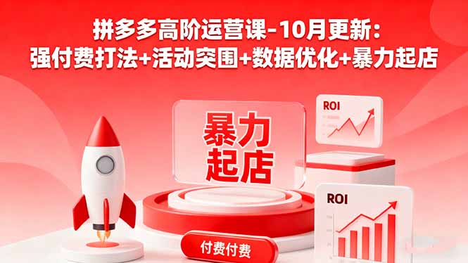 拼多多高阶运营课:10月更新,强付费打法+活动突围+数据优化+暴力起店-技研社