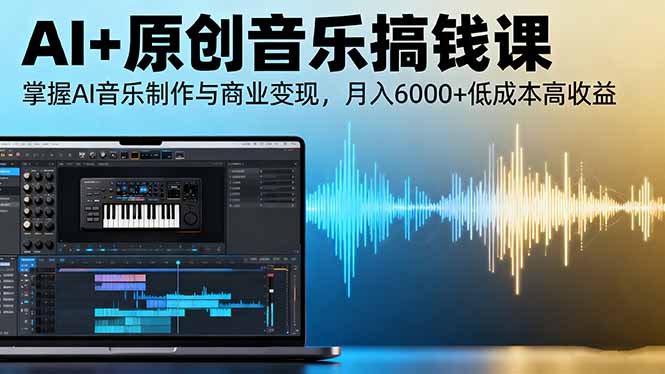 AI+原创音乐搞钱课：掌握AI音乐制作与商业变现，月入6000+低成本高收益 - 技研社-技研社