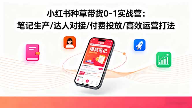 小红书种草带货0-1实战营：笔记生产/达人对接/付费投放/高效运营打法 - 技研社-技研社