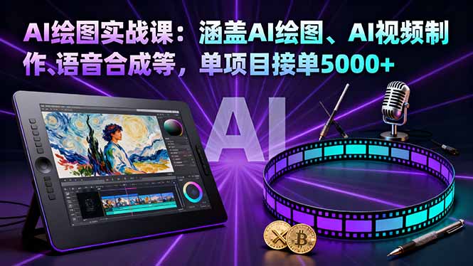AI绘图实战课：涵盖AI绘图、AI视频制作、语音合成等，单项目接单5000+ - 技研社-技研社