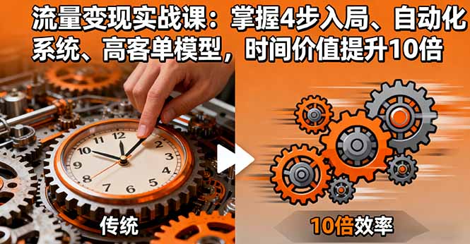 流量变现实战课:掌握4步入局、自动化系统、高客单模型,时间价值提升10倍 流量变现实战课:掌握4步入局、自动化系统、高客单模型,时间价值提升10倍