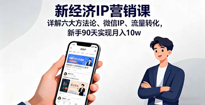新经济IP营销课:详解六大方法论、微信IP、流量转化,新手90天实现月入10w 新经济IP营销课:详解六大方法论、微信IP、流量转化,新手90天实现月入10w