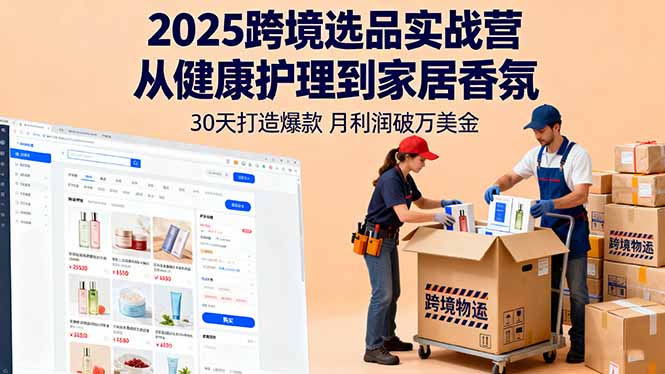 2025跨境选品实战营:从健康护理到家居香氛,30天打造爆款,月利润破万美金 2025跨境选品实战营:从健康护理到家居香氛,30天打造爆款,月利润破万美金