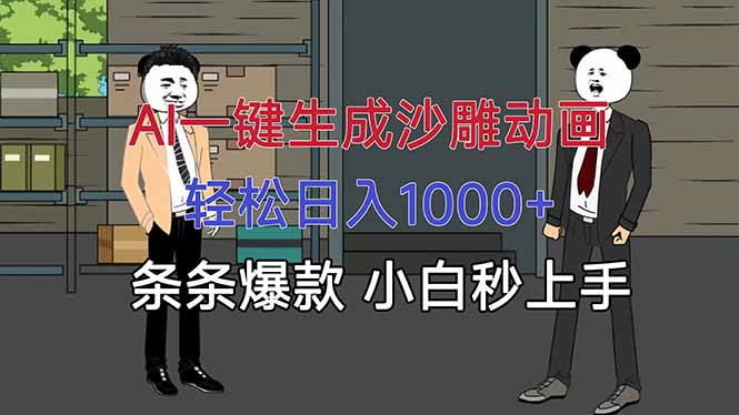 AI一键生成沙雕动画,轻松日入1000+,条条爆款,小白秒上手 AI一键生成沙雕动画,轻松日入1000+,条条爆款,小白秒上手