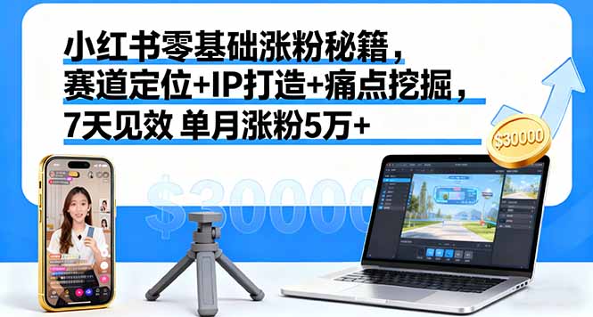 小红书零基础涨粉秘籍,赛道定位+IP打造+痛点挖掘,7天见效 单月涨粉5万+ 小红书零基础涨粉秘籍,赛道定位+IP打造+痛点挖掘,7天见效 单月涨粉5万+