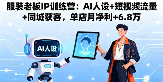 服装老板IP训练营:AI人设+短视频流量+同城获客,单店月净利+6.8万 服装老板IP训练营:AI人设+短视频流量+同城获客,单店月净利+6.8万
