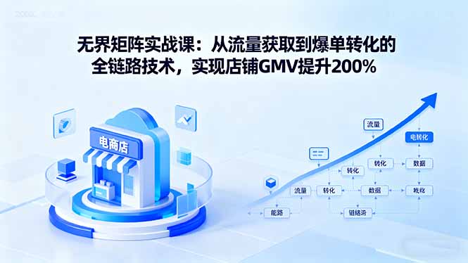 无界矩阵实战课:从流量获取到爆单转化的全链路技术,实现店铺GMV提升200%-技研社