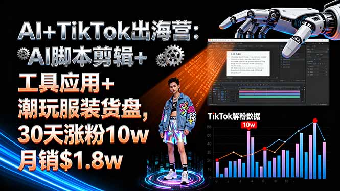 AI+TikTok出海营:AI脚本剪辑+工具应用+潮玩服装货盘,30天涨粉10w月销.8w AI+TikTok出海营:AI脚本剪辑+工具应用+潮玩服装货盘,30天涨粉10w月销.8w