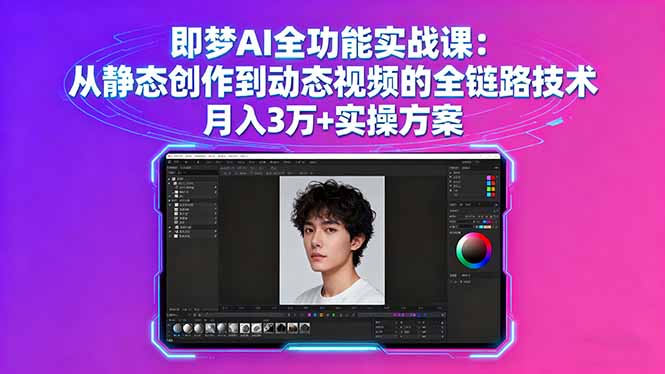 即梦AI全功能实战课：从静态创作到动态视频的全链路技术 月入3万+实操方案 - 技研社-技研社