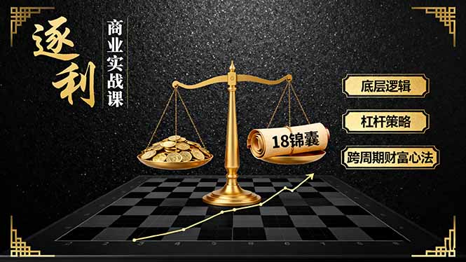 《逐 利》商业实战课，底层逻辑、杠杆策略、18锦囊，跨周期财富心法 - 技研社-技研社