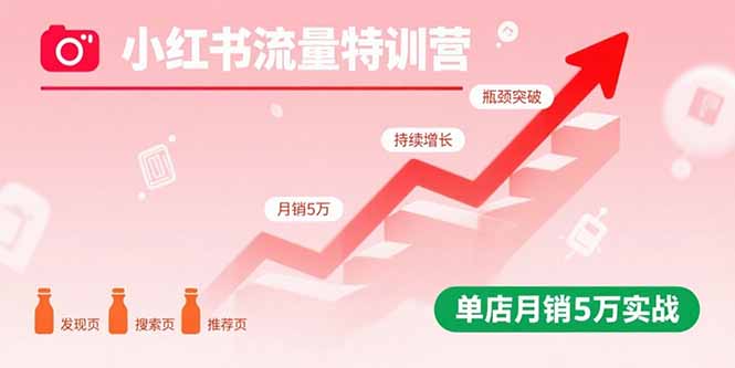 小红书流量特训营:突破流量瓶颈,实现店铺持续增长,单店月销5万实战 小红书流量特训营:突破流量瓶颈,实现店铺持续增长,单店月销5万实战