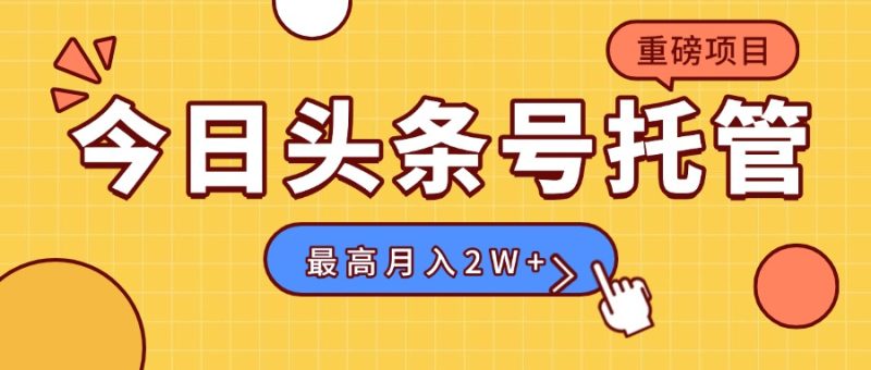 【头条号托管 】我提供视频,你发布,每天操作5分钟,最高躺赚1W+ - 技研社-技研社