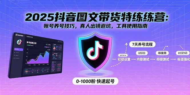 2025抖音图文带货特练营:账号养号技巧,真人出镜避坑,工具使用指南 2025抖音图文带货特练营:账号养号技巧,真人出镜避坑,工具使用指南