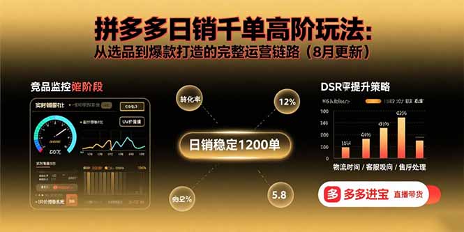 拼多多日销千单高阶玩法:从选品到爆款打造的完整运营链路(8月更新) 拼多多日销千单高阶玩法:从选品到爆款打造的完整运营链路(8月更新)