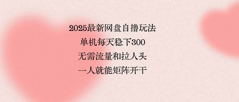 2025最新网盘自撸玩法，单机每天稳下3张，无需流量和拉人头，一个人就… - 技研社-技研社