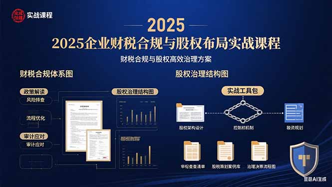 2025企业财税合规与股权布局的实战课程:财税合规与股权高效治理方案 2025企业财税合规与股权布局的实战课程:财税合规与股权高效治理方案
