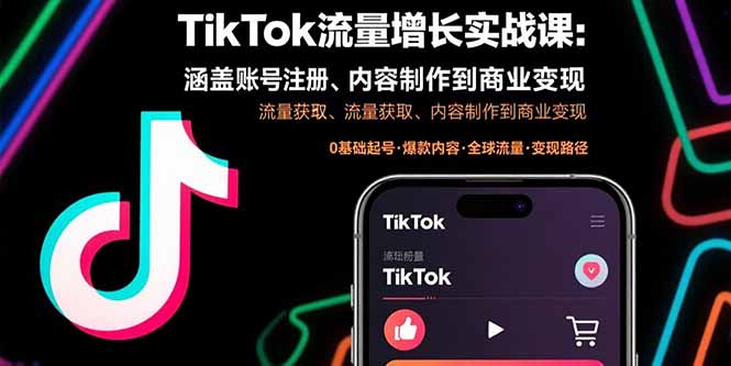 TikTok流量增长实战课:涵盖账号注册、流量获取、内容制作到商业变现 TikTok流量增长实战课:涵盖账号注册、流量获取、内容制作到商业变现