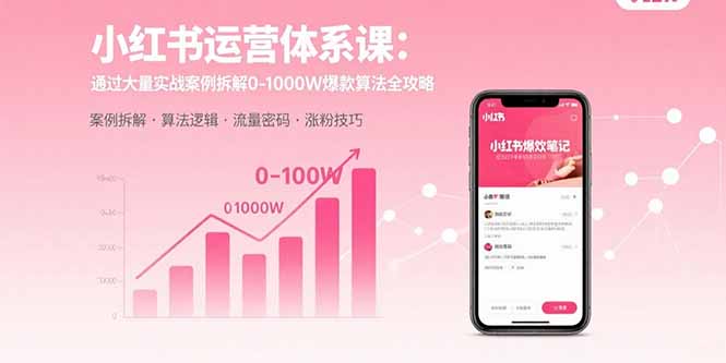 小红书运营体系课:通过大量实战案例拆解0-1000W爆款算法全攻略 小红书运营体系课:通过大量实战案例拆解0-1000W爆款算法全攻略