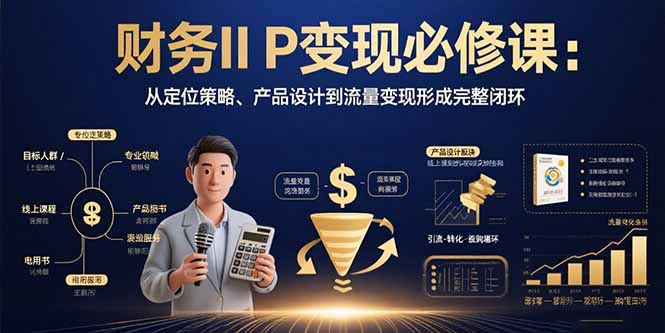 财务IP变现必修课:从定位策略、产品设计到流量变现形成完整闭环 财务IP变现必修课:从定位策略、产品设计到流量变现形成完整闭环