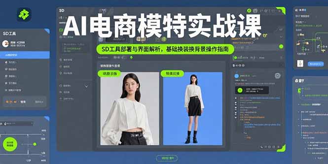 AI电商模特实战课,SD工具部署与界面解析,基础换装换背景操作指南 AI电商模特实战课,SD工具部署与界面解析,基础换装换背景操作指南