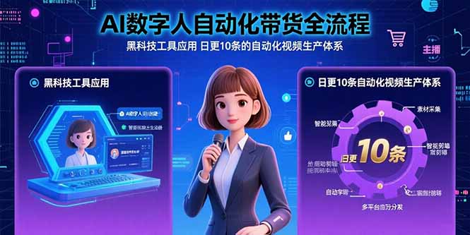 AI数字人自动化带货全流程：黑科技工具应用 日更10条的自动化视频生产体系 - 技研社-技研社