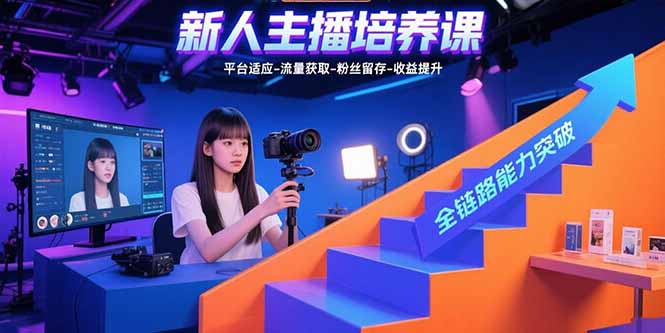 新人主播培养课:平台适应-流量获取-粉丝留存-收益提升 全链路能力突破 新人主播培养课:平台适应-流量获取-粉丝留存-收益提升 全链路能力突破