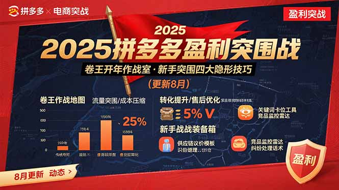2025拼多多盈利突围战:卷王开年作战室,新手突围四大隐形技巧(更新8月) 2025拼多多盈利突围战:卷王开年作战室,新手突围四大隐形技巧(更新8月)