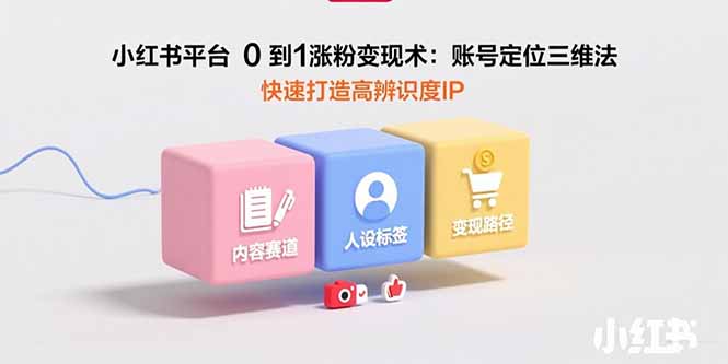 小红书平台0到1涨粉变现术:账号定位三维法,快速打造高辨识度IP 小红书平台0到1涨粉变现术:账号定位三维法,快速打造高辨识度IP