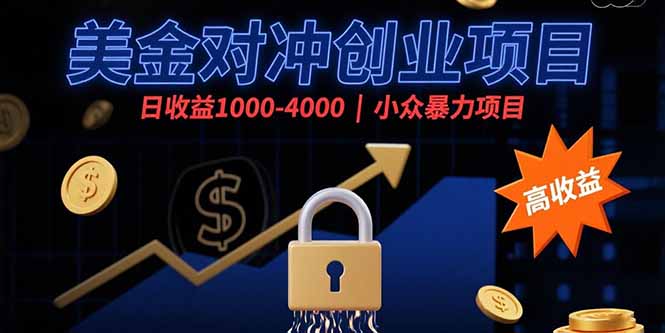 美金对冲创业项目，日收益1000-4000，小众暴力项目 - 技研社-技研社