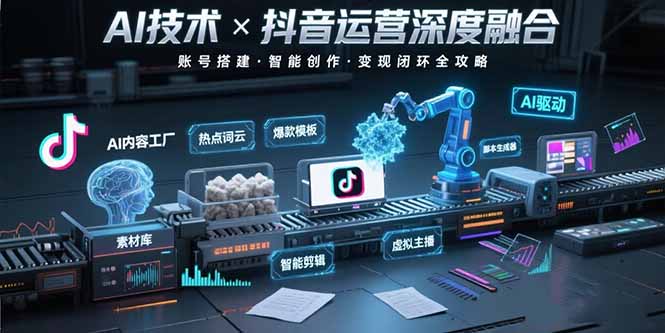 AI技术与抖音运营的深度融合应用:涵盖账号搭建、内容创作、收益变现等 AI技术与抖音运营的深度融合应用:涵盖账号搭建、内容创作、收益变现等