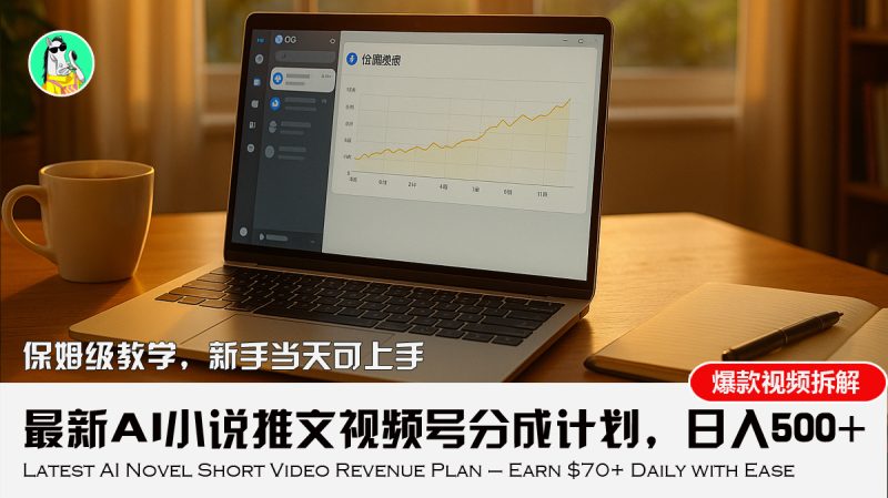 最新AI小说推文视频号分成计划,新手小白也能当天日入500+教程 - 技研社-技研社