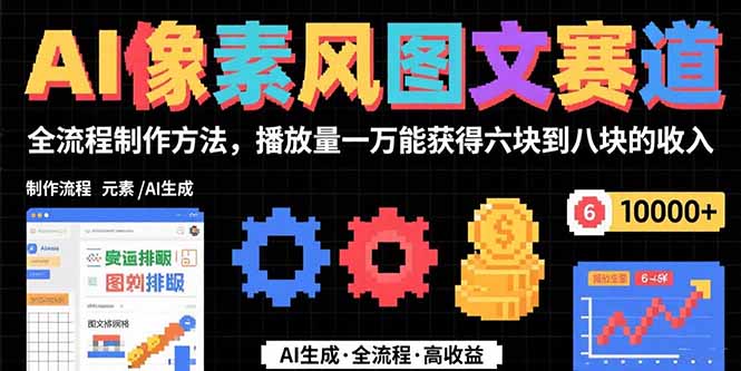 AI像素风图文赛道:全流程制作方法,播放量一万能获得6块到8块的收入 AI像素风图文赛道:全流程制作方法,播放量一万能获得6块到8块的收入