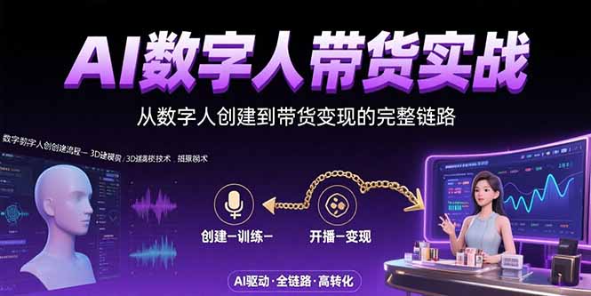 AI数字人+带货实战:从数字人创建到带货变现的完整链路 AI数字人+带货实战:从数字人创建到带货变现的完整链路