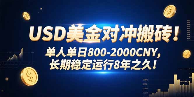 USD美金对冲搬砖!单人单日800-2000CNY，长期稳定运行8年之久! - 技研社-技研社