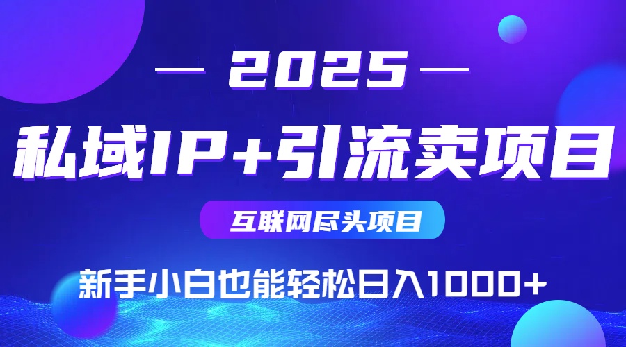2025网创尽头项目,私域IP+引流,新手小白也能在家日入1000+ 2025网创尽头项目,私域IP+引流,新手小白也能在家日入1000+
