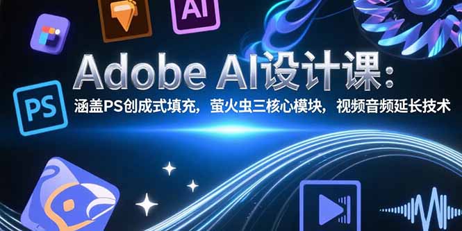 Adobe AI设计课:涵盖PS创成式填充,萤火虫三核心模块,视频音频延长技术 Adobe AI设计课:涵盖PS创成式填充,萤火虫三核心模块,视频音频延长技术