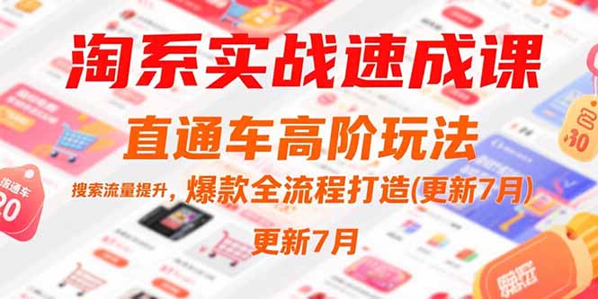 淘系实战速成课,直通车高阶玩法,搜索流量提升,爆款全流程打造(更新7月)
