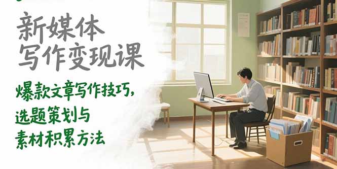 新媒体写作变现课，爆款文章写作技巧，选题策划与素材积累方法 - 技研社-技研社