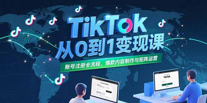 TikTok从0到1变现课,账号注册全流程,爆款内容制作与矩阵运营 TikTok从0到1变现课,账号注册全流程,爆款内容制作与矩阵运营