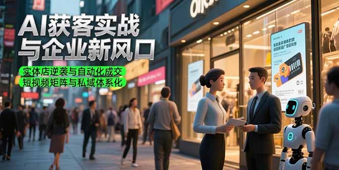 AI获客实战与企业新风口,实体店逆袭与自动化成交 短视频矩阵与私域体系化 AI获客实战与企业新风口,实体店逆袭与自动化成交 短视频矩阵与私域体系化
